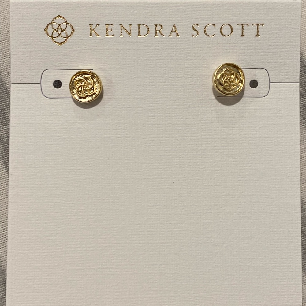 Kendra Scott Dira Coin Stud Earrings Gold Tone